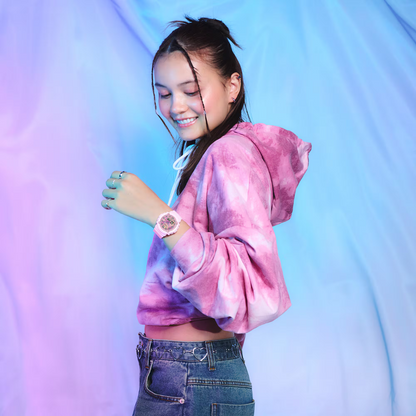 Reloj Análogo Digital Casual Rosado de Mujer