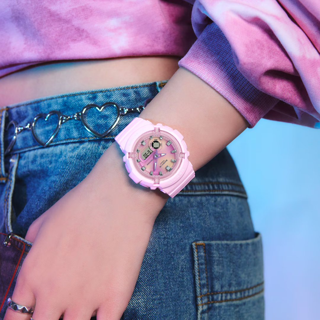 Reloj Análogo Digital Casual Rosado de Mujer