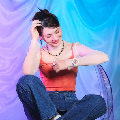 Reloj Análogo Digital Casual Blanco de Mujer