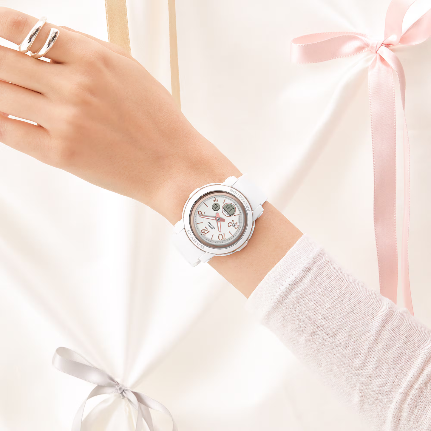 Reloj Análogo Digital Casual Blanco de Mujer