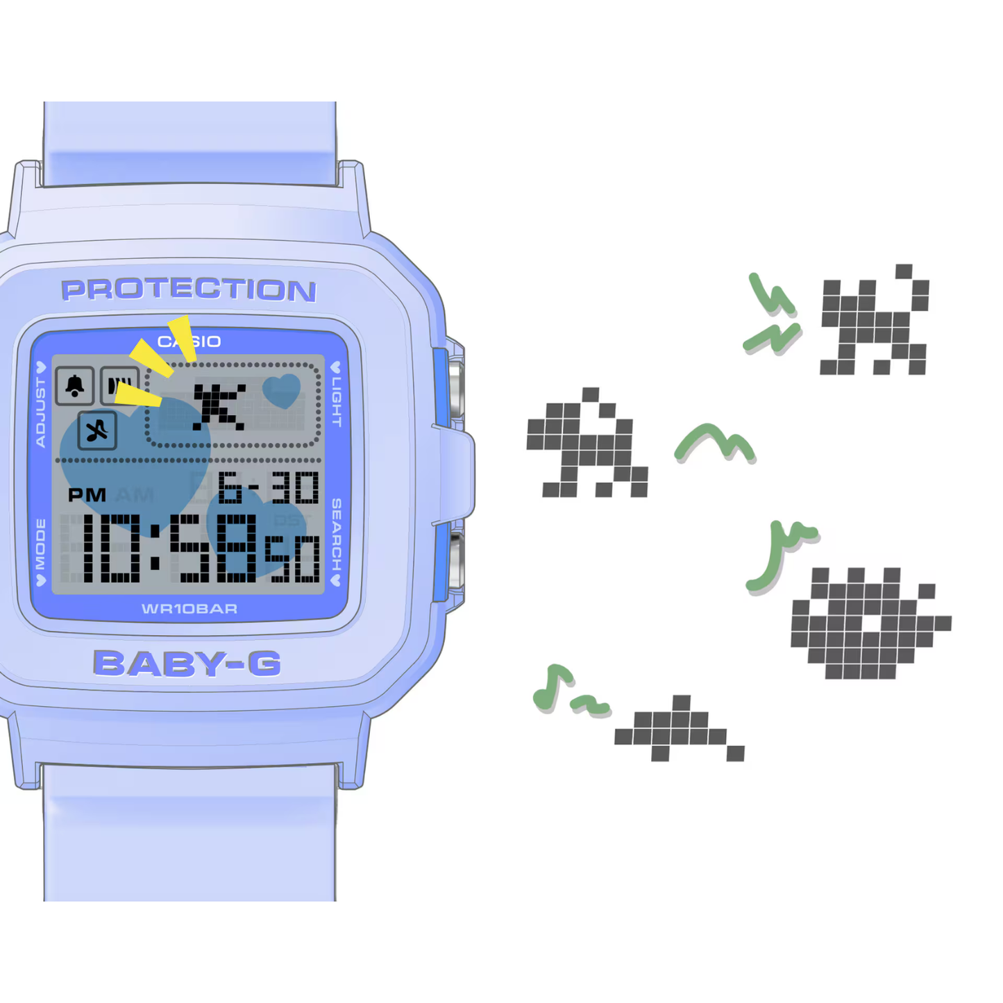 Reloj Digital Juvenil Morado de Mujer