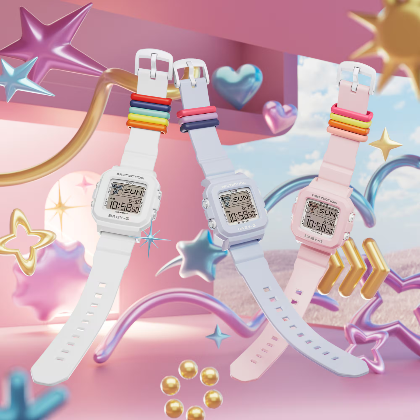Reloj Digital Juvenil Rosado de Mujer