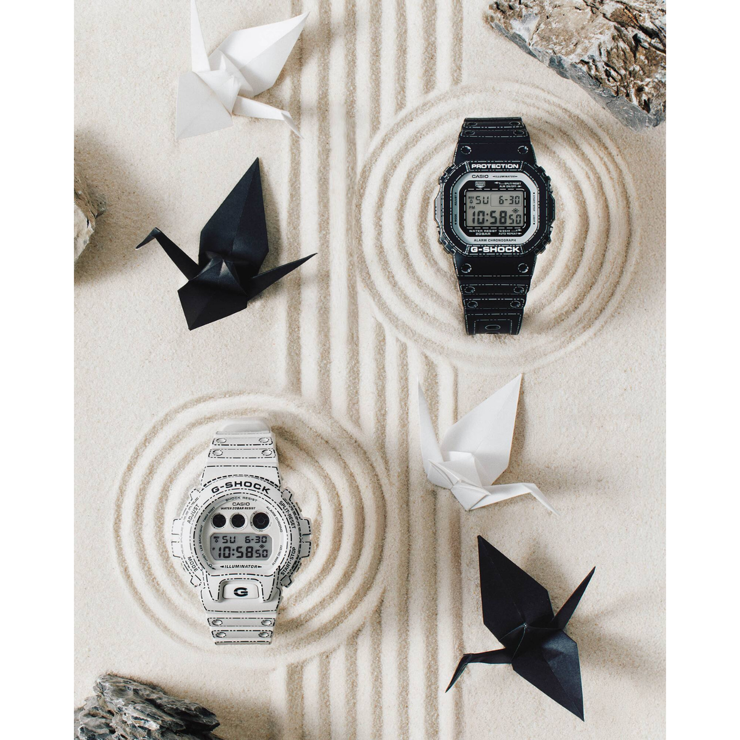 Reloj Digital Casual Crema de Hombre