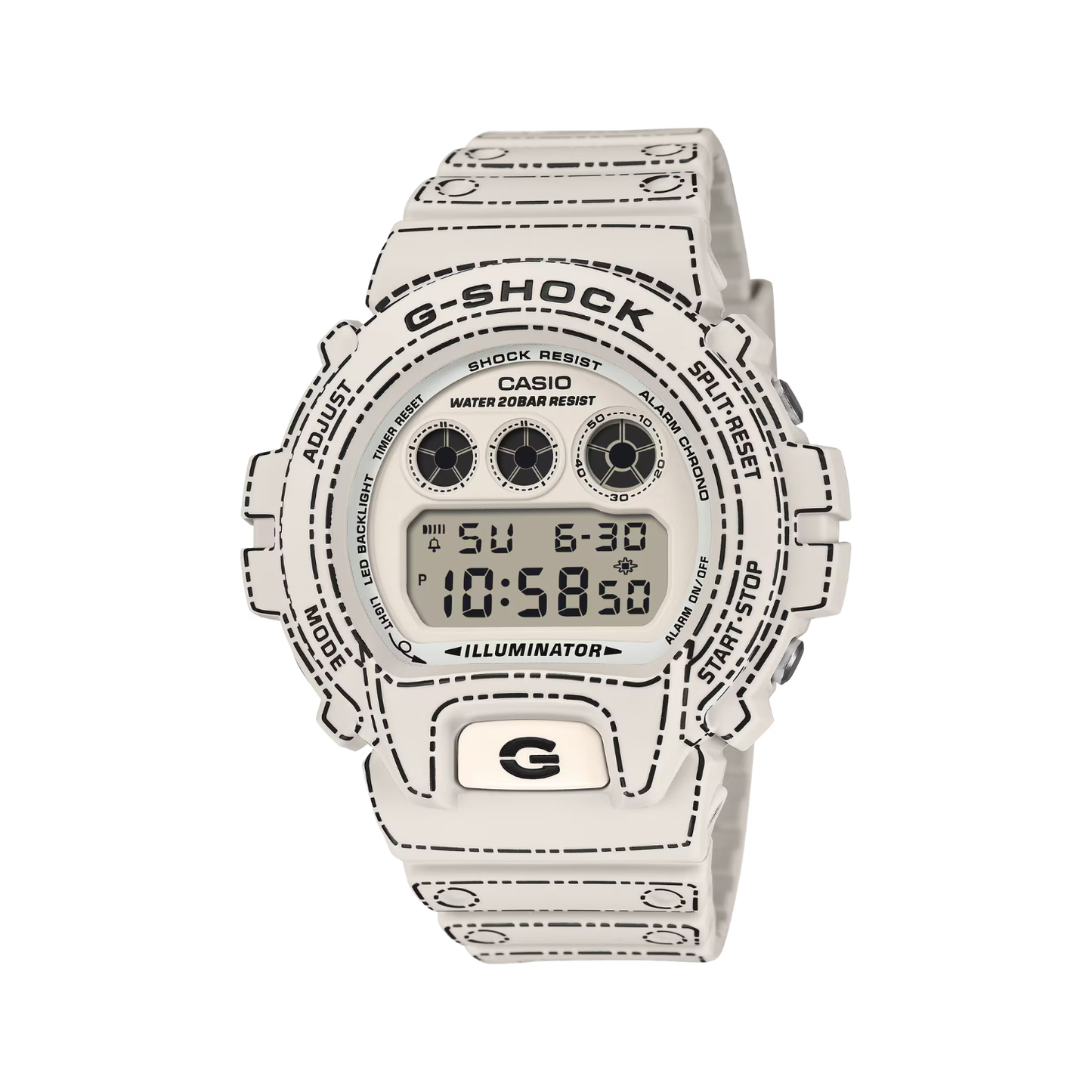 Reloj Digital Casual Crema de Hombre