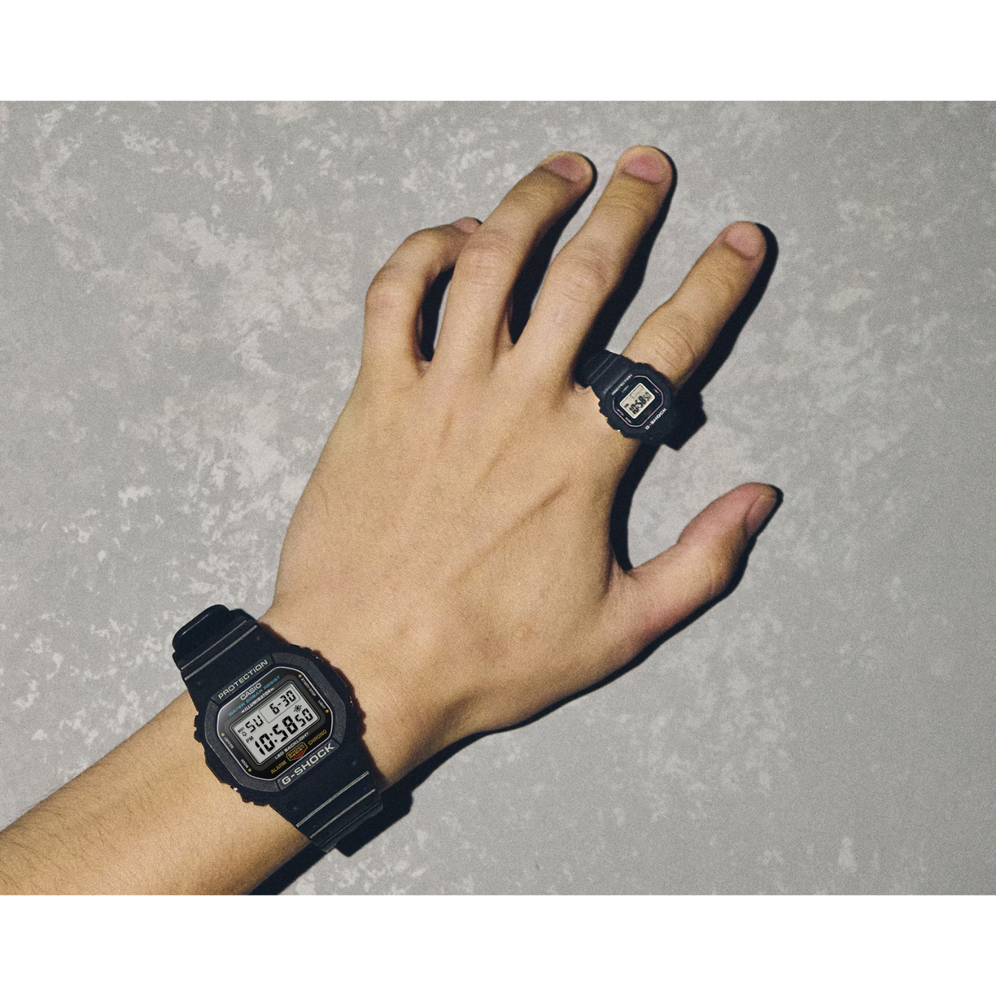 Reloj Digital Casual Nano de Anillo Negro de Hombre