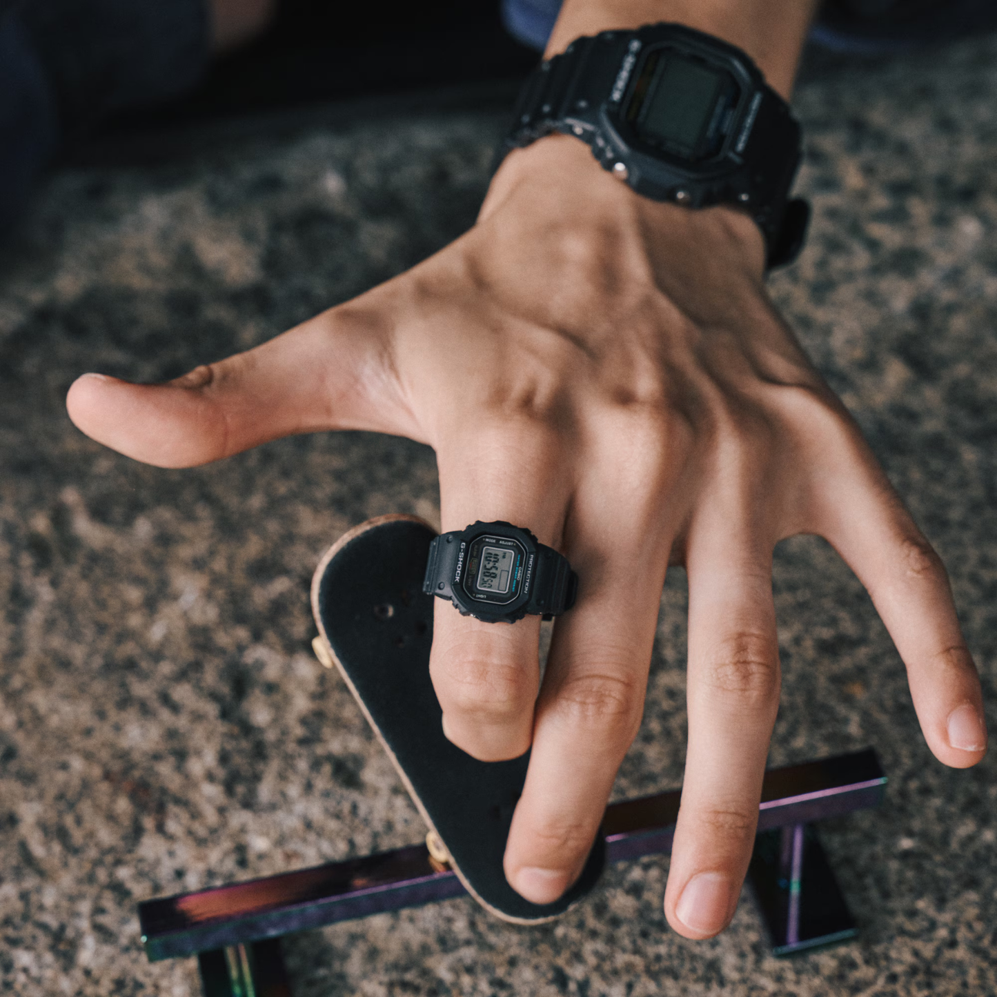Reloj Digital Casual Nano de Anillo Negro de Hombre