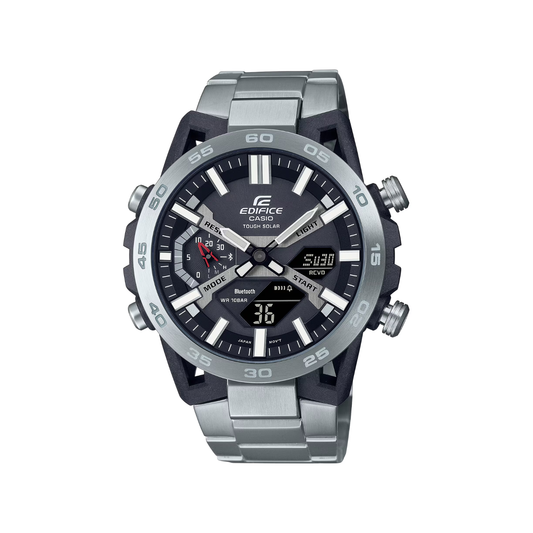 Reloj Análogo Digital Casual Plateado de Hombre