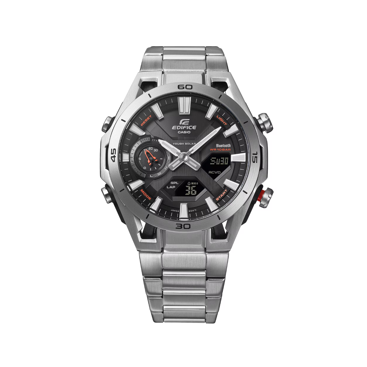 Reloj Análogo Digital Deportivo Serie Sospensione Plateado de Hombre