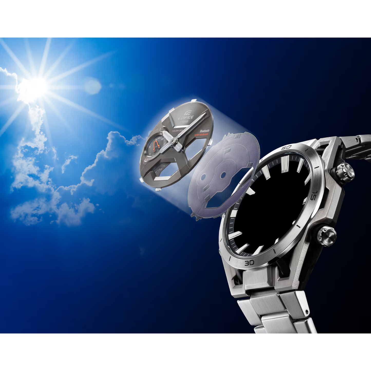 Reloj Análogo Digital Deportivo Serie Sospensione Plateado de Hombre