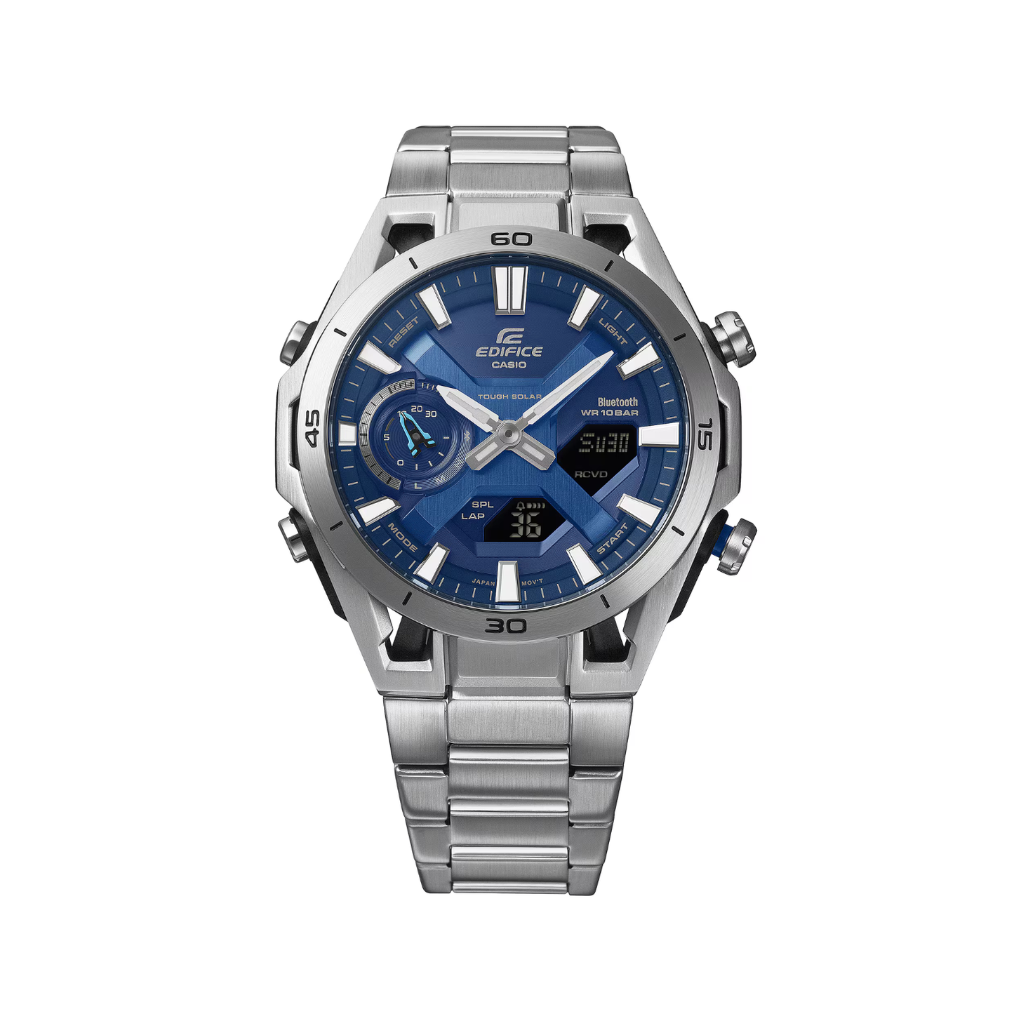 Reloj Análogo Digital Deportivo Serie Sospensione Plateado de Hombre