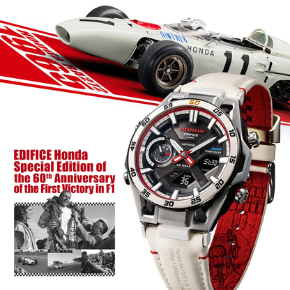 Reloj Análogo Digital Deportivo Honda Edición Especial del 60 Aniversario de la Primera Victoria en F1
