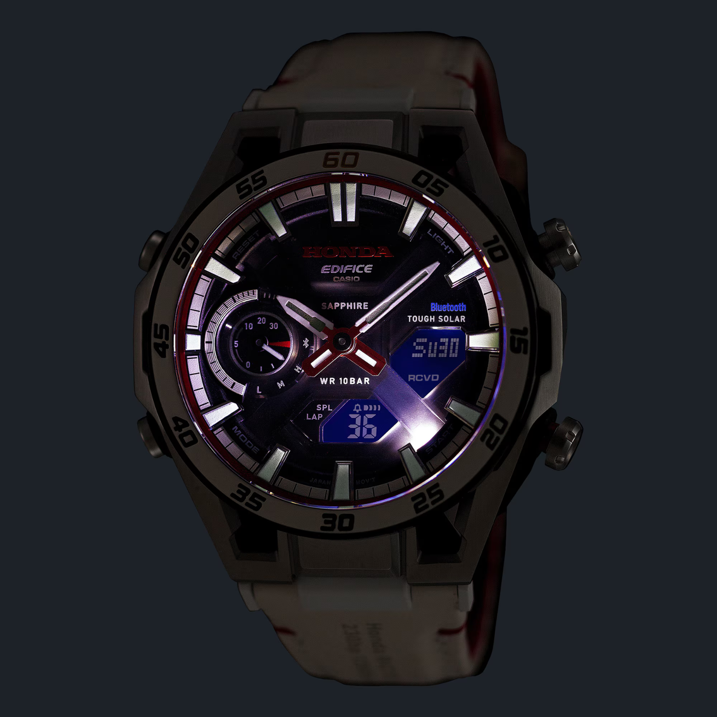 Reloj Análogo Digital Deportivo Honda Edición Especial del 60 Aniversario de la Primera Victoria en F1