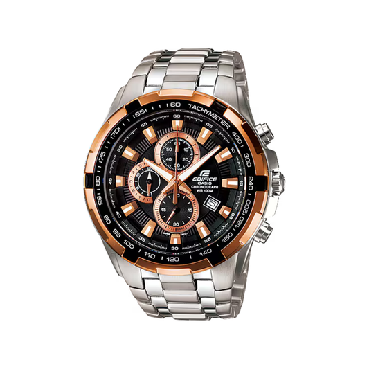 Reloj Análogo Deportivo Negro Oro Rosa de Hombre