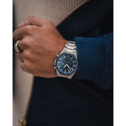 Reloj Análogo Deportivo Plateado de Hombre