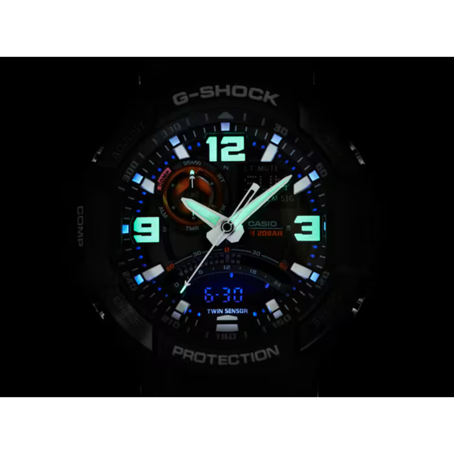 Reloj Análogo Digital Deportivo Negro de Hombre