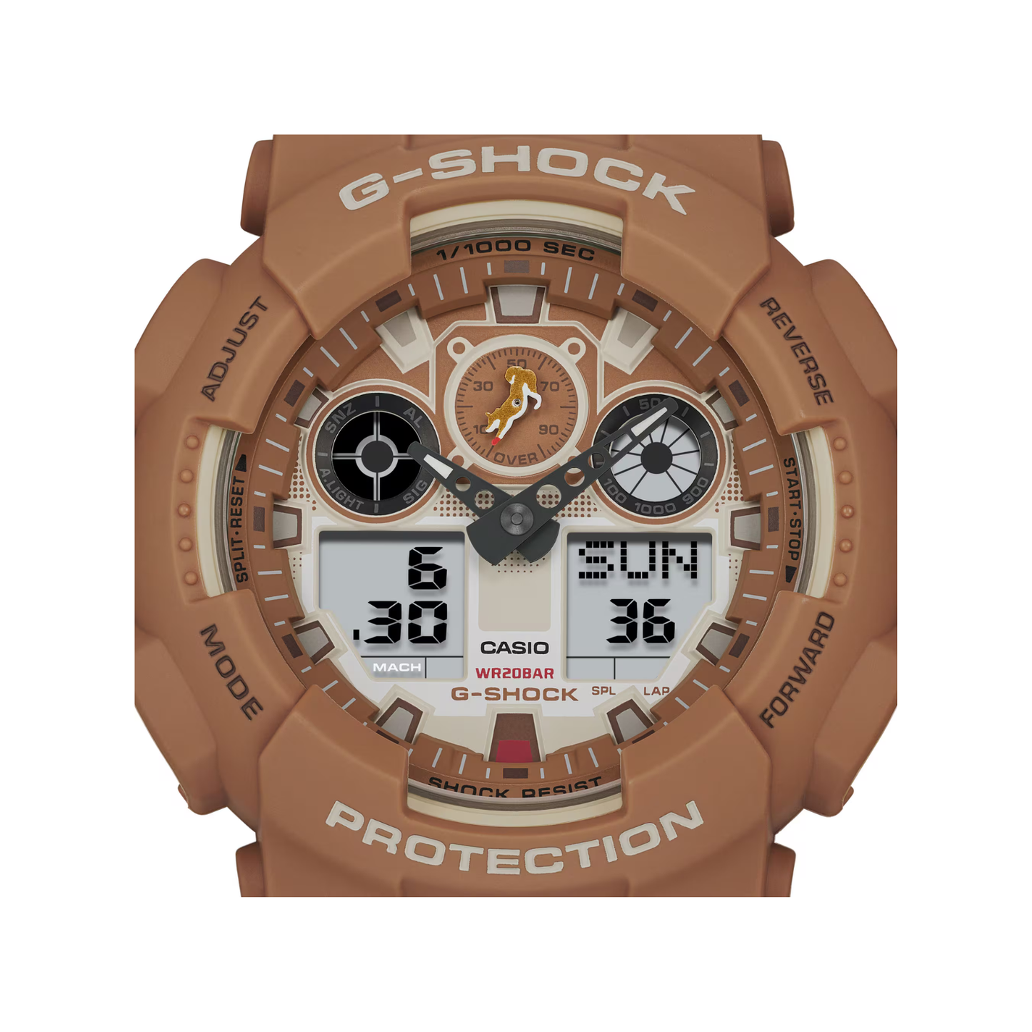 Reloj Análogo Digital Casual Serie SHIBA INU Chocolate de Hombre