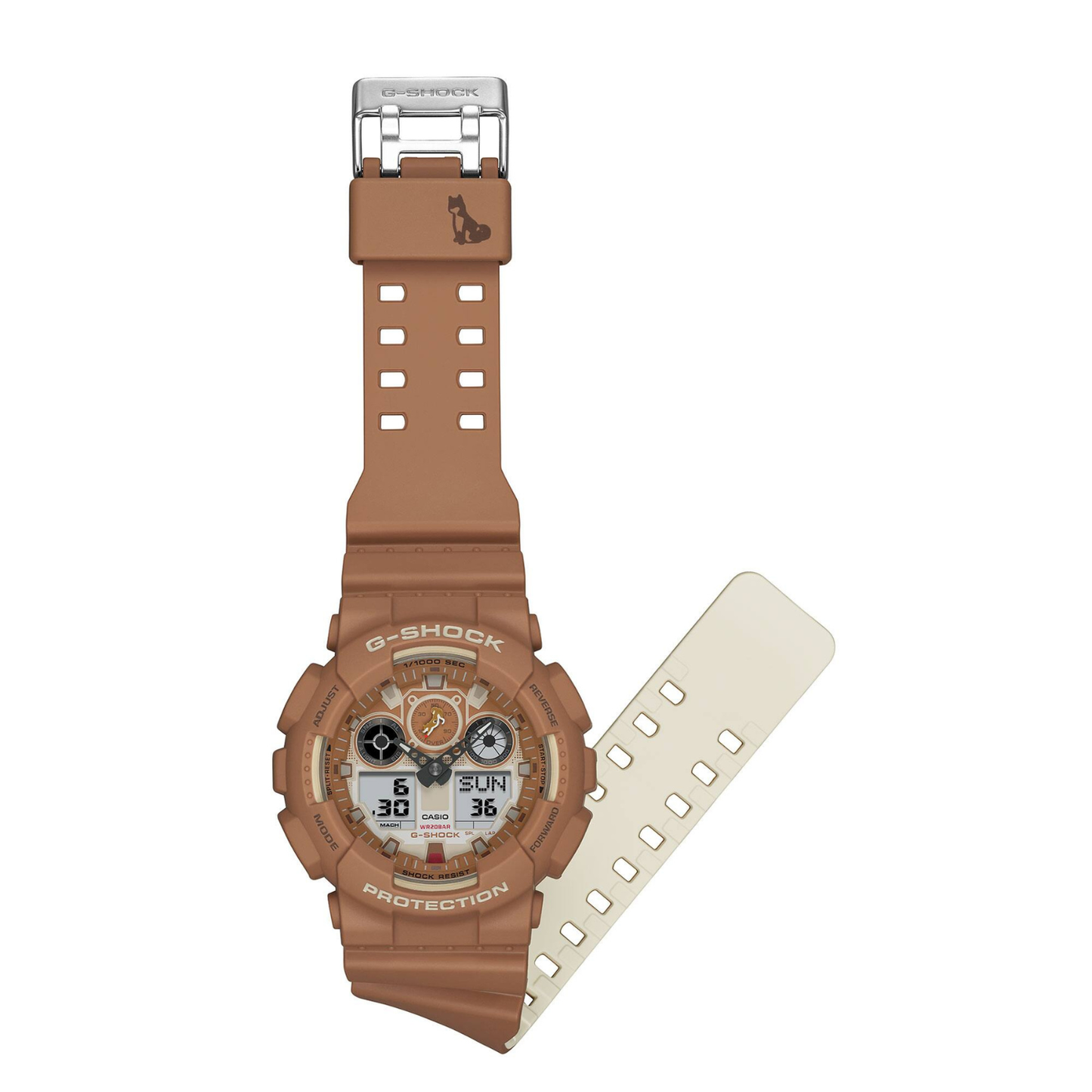 Reloj Análogo Digital Casual Serie SHIBA INU Chocolate de Hombre