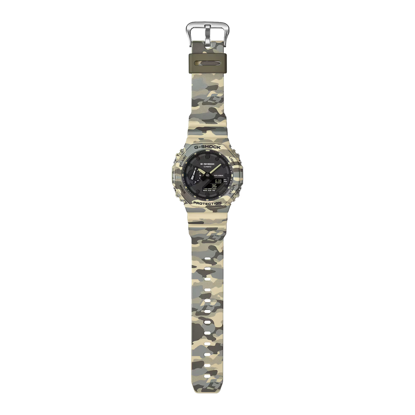 Reloj Análogo Digital Casual Crema Camuflaje de Hombre