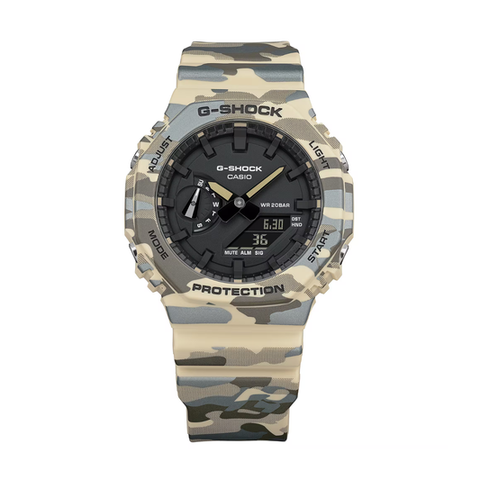 Reloj Análogo Digital Casual Crema Camuflaje de Hombre