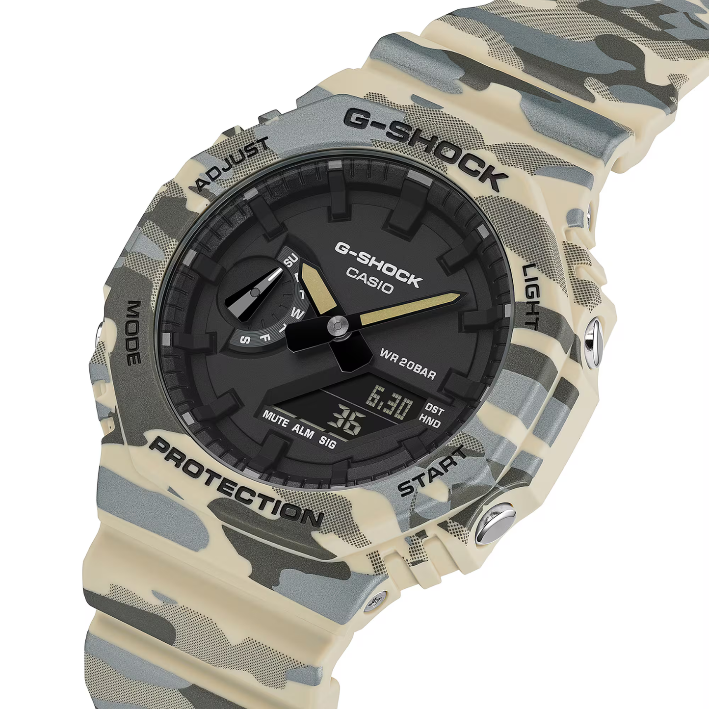Reloj Análogo Digital Casual Crema Camuflaje de Hombre