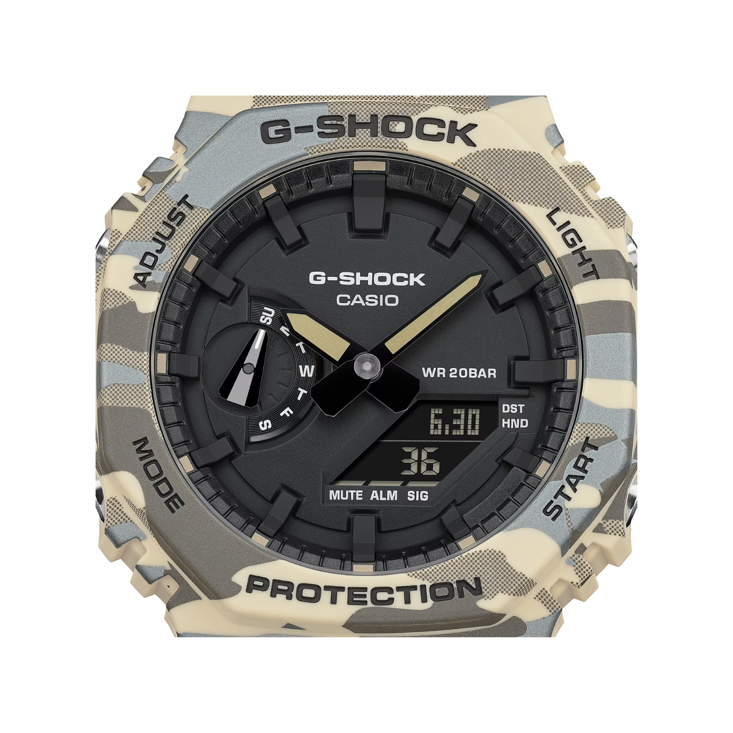 Reloj Análogo Digital Casual Crema Camuflaje de Hombre