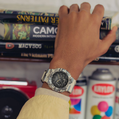 Reloj Análogo Digital Casual Crema Camuflaje de Hombre