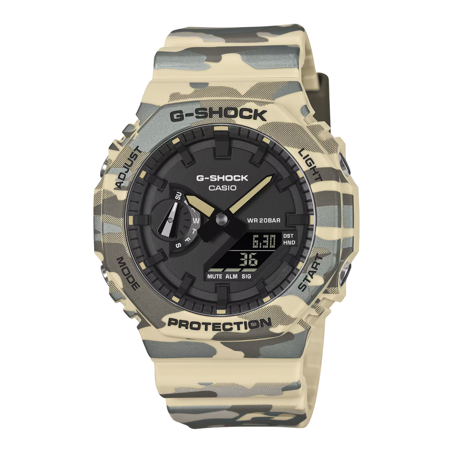 Reloj Análogo Digital Casual Crema Camuflaje de Hombre