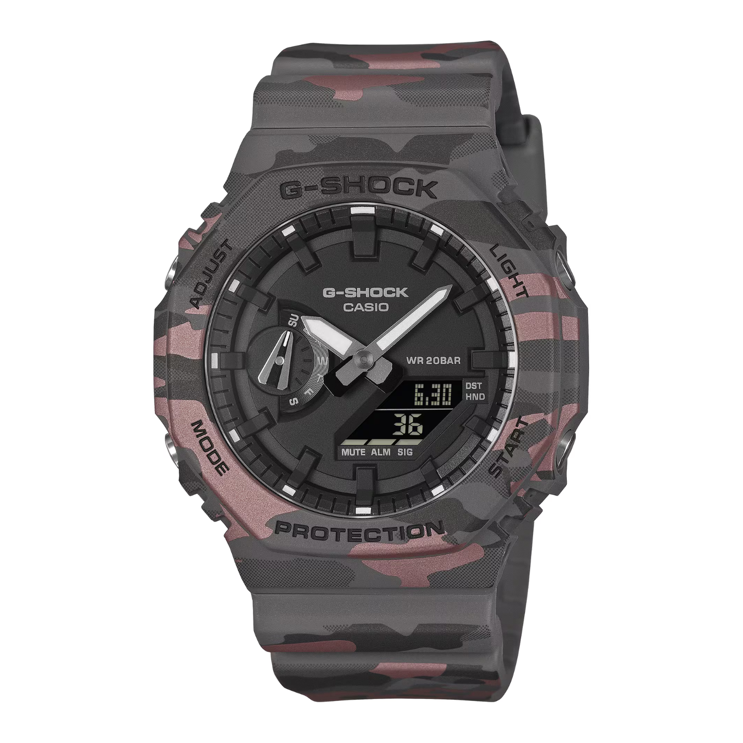 Reloj Análogo Digital Casual Negro Camuflaje de Hombre