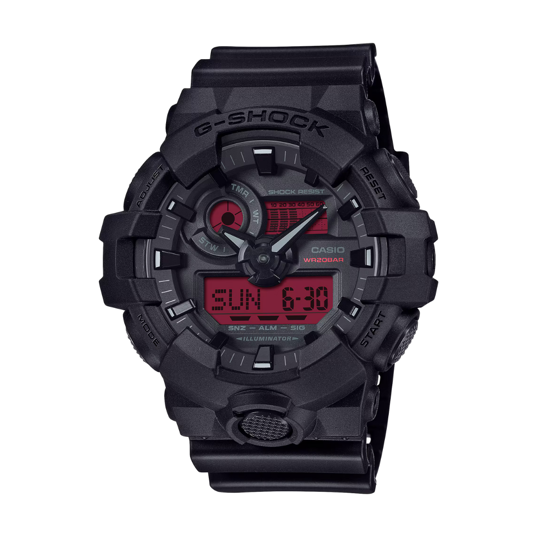 Reloj Análogo Digital Casual Negro de Hombre Serie Black & Red