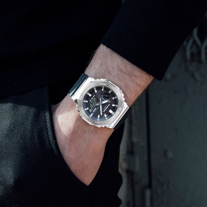 Reloj Análogo Digital Bluetooth Ejecutivo Plateado de Hombre