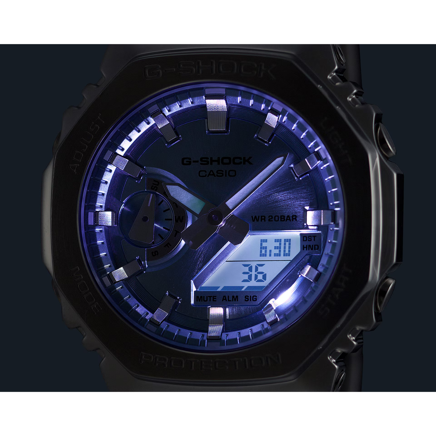 Reloj Análogo Digital Casual Plateado de Hombre