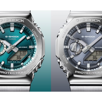 Reloj Análogo Digital Casual Plateado de Hombre