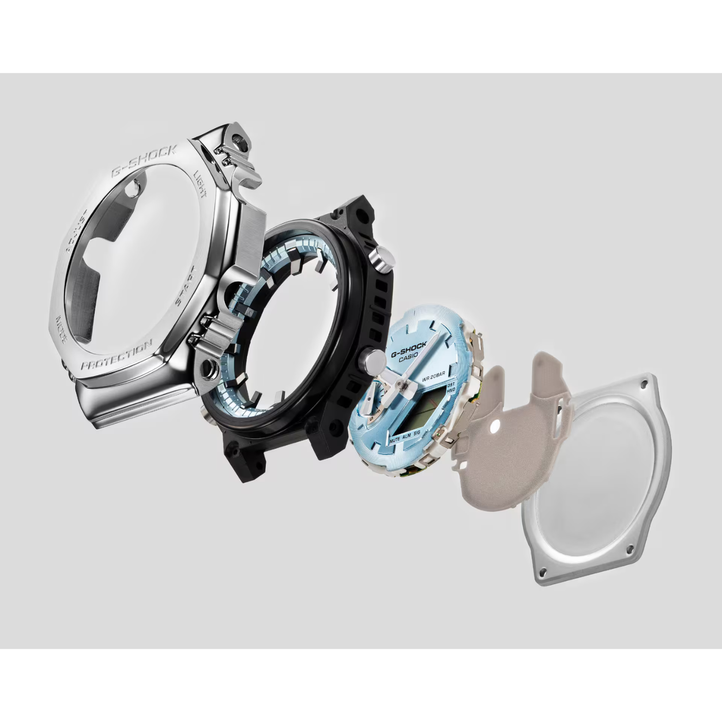 Reloj Análogo Digital Casual Plateado de Hombre