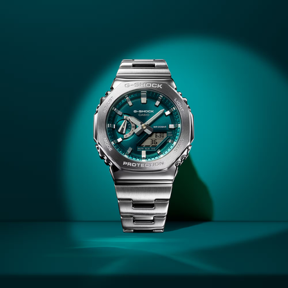 Reloj Análogo Digital Casual Plateado de Hombre