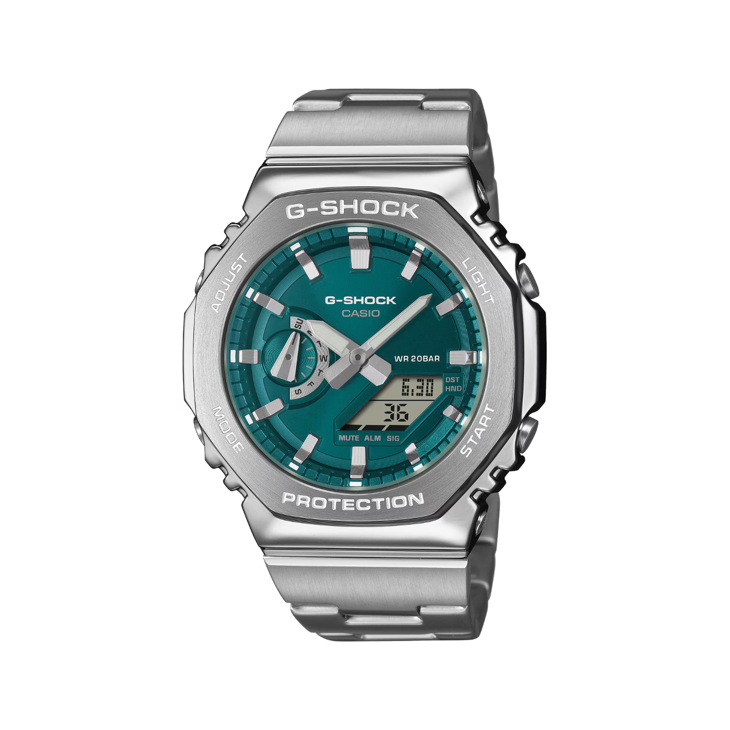 Reloj Análogo Digital Casual Plateado de Hombre