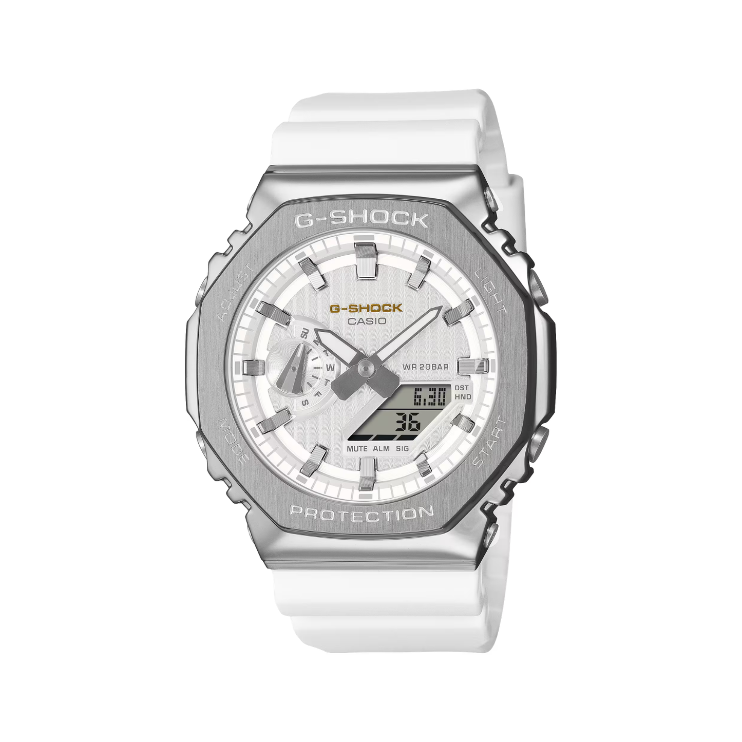 Reloj Análogo Digital Casual Plateado de Mujer
