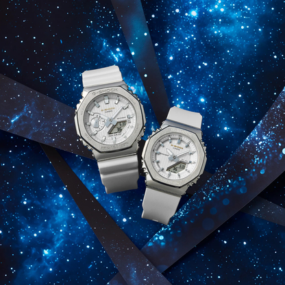 Reloj Análogo Digital Casual Plateado de Mujer