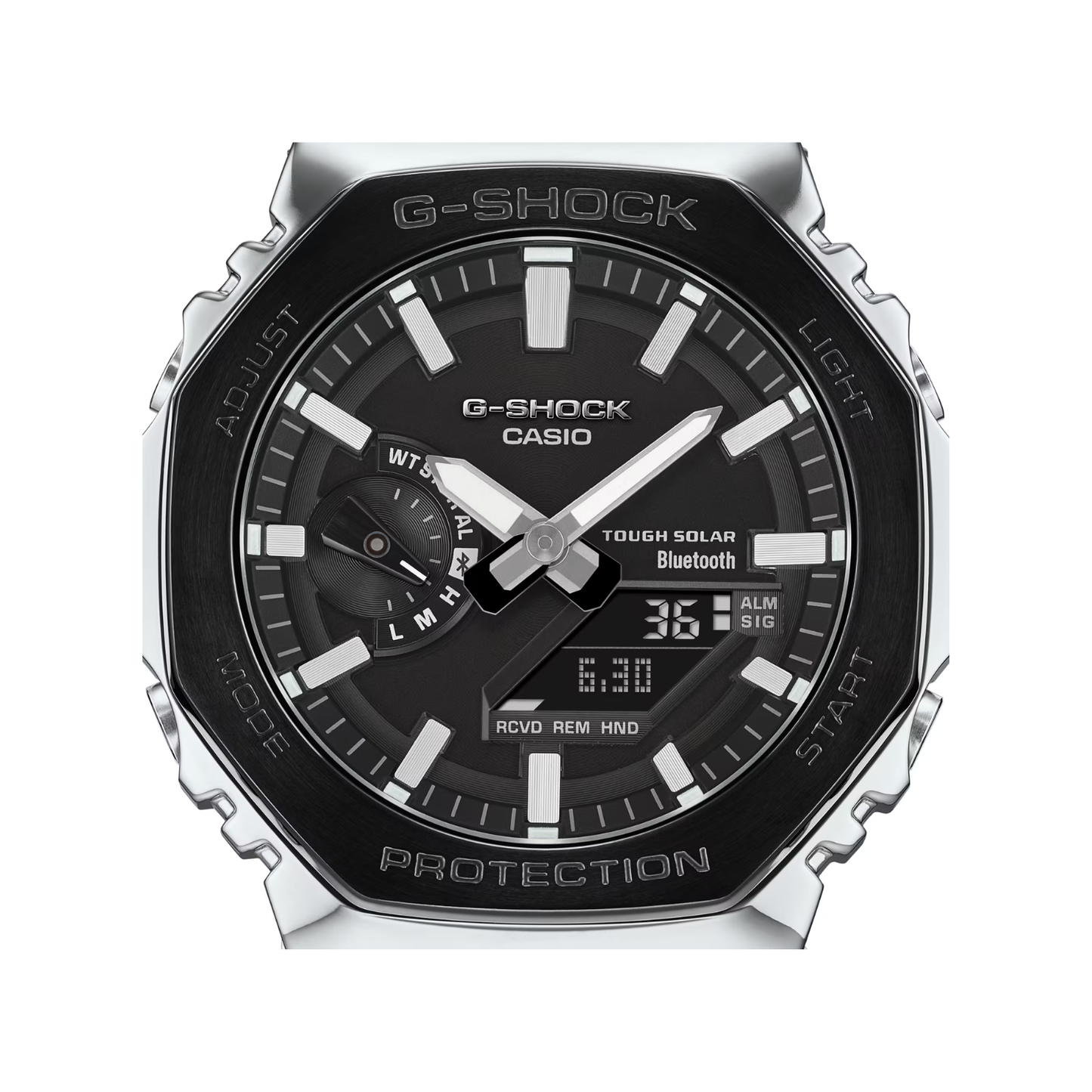 Reloj Análogo Digital Casual Plateado de Hombre