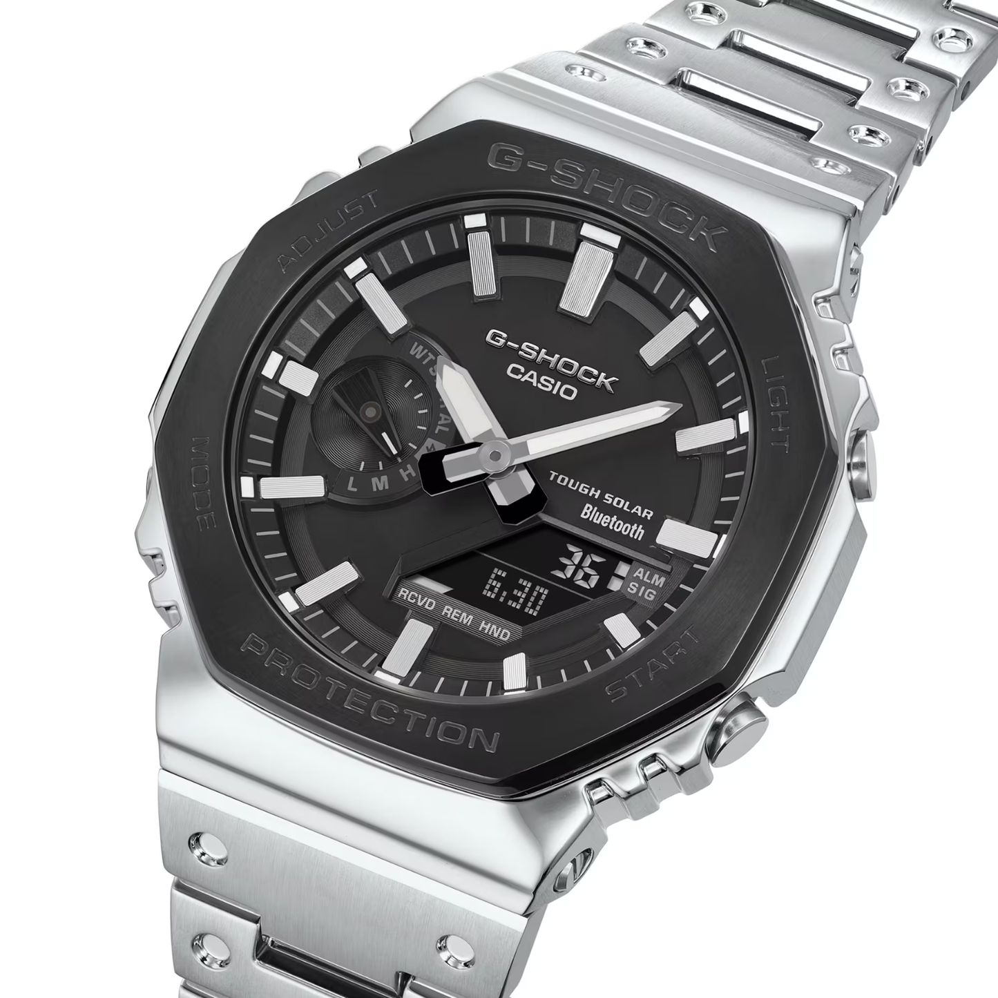 Reloj Análogo Digital Casual Plateado de Hombre