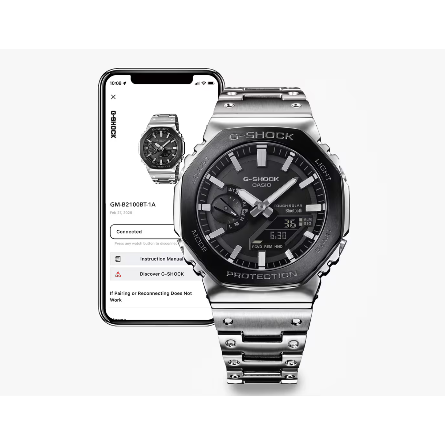 Reloj Análogo Digital Casual Plateado de Hombre