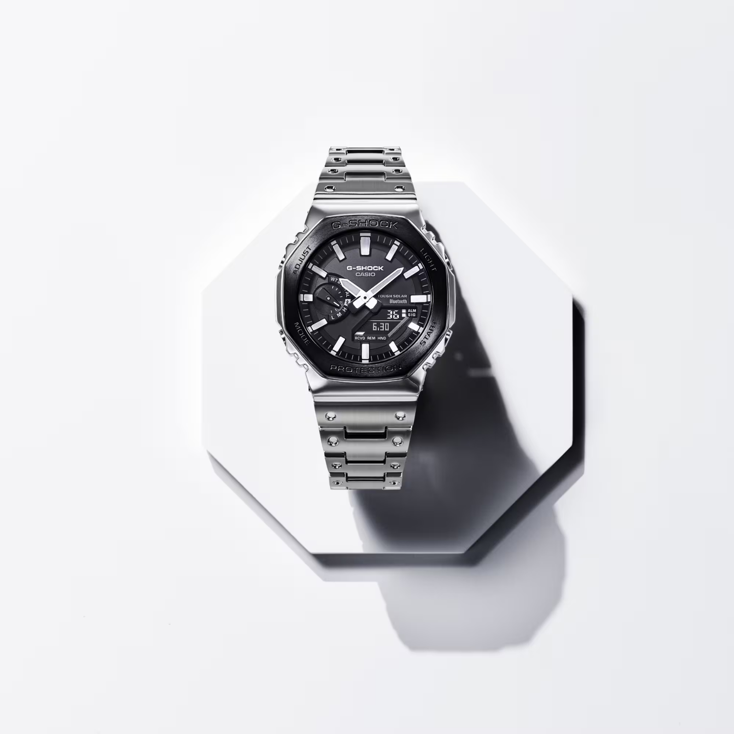 Reloj Análogo Digital Casual Plateado de Hombre