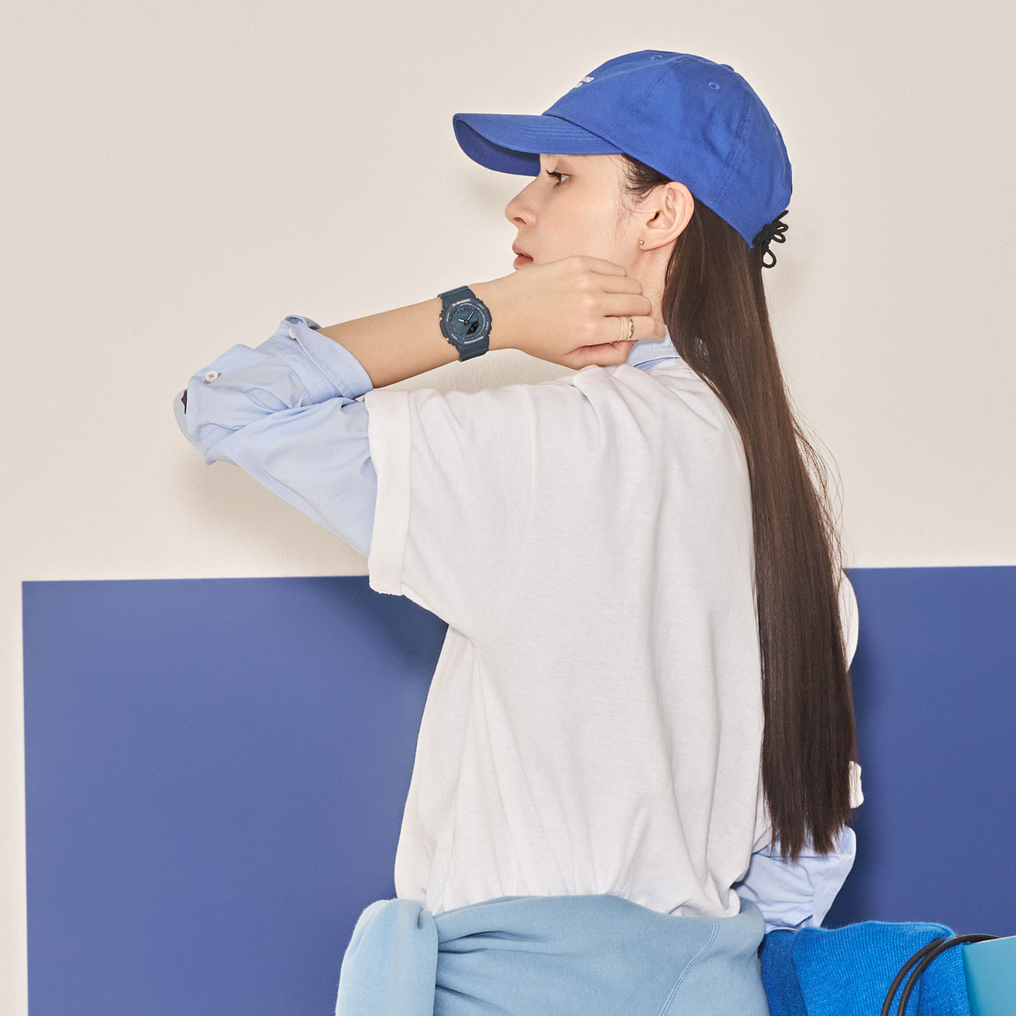 Reloj Análogo Digital Casual Azul Marino de Mujer