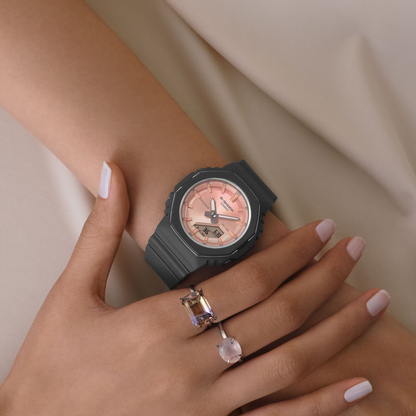 Reloj Análogo Digital Casual Negro de Mujer