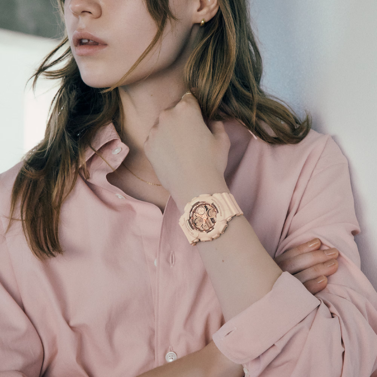 Reloj Análogo Digital Casual Rosado de Mujer