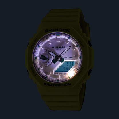 Reloj Análogo Digital Casual Crema de Mujer