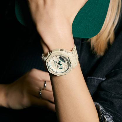 Reloj Análogo Digital Casual Crema de Mujer