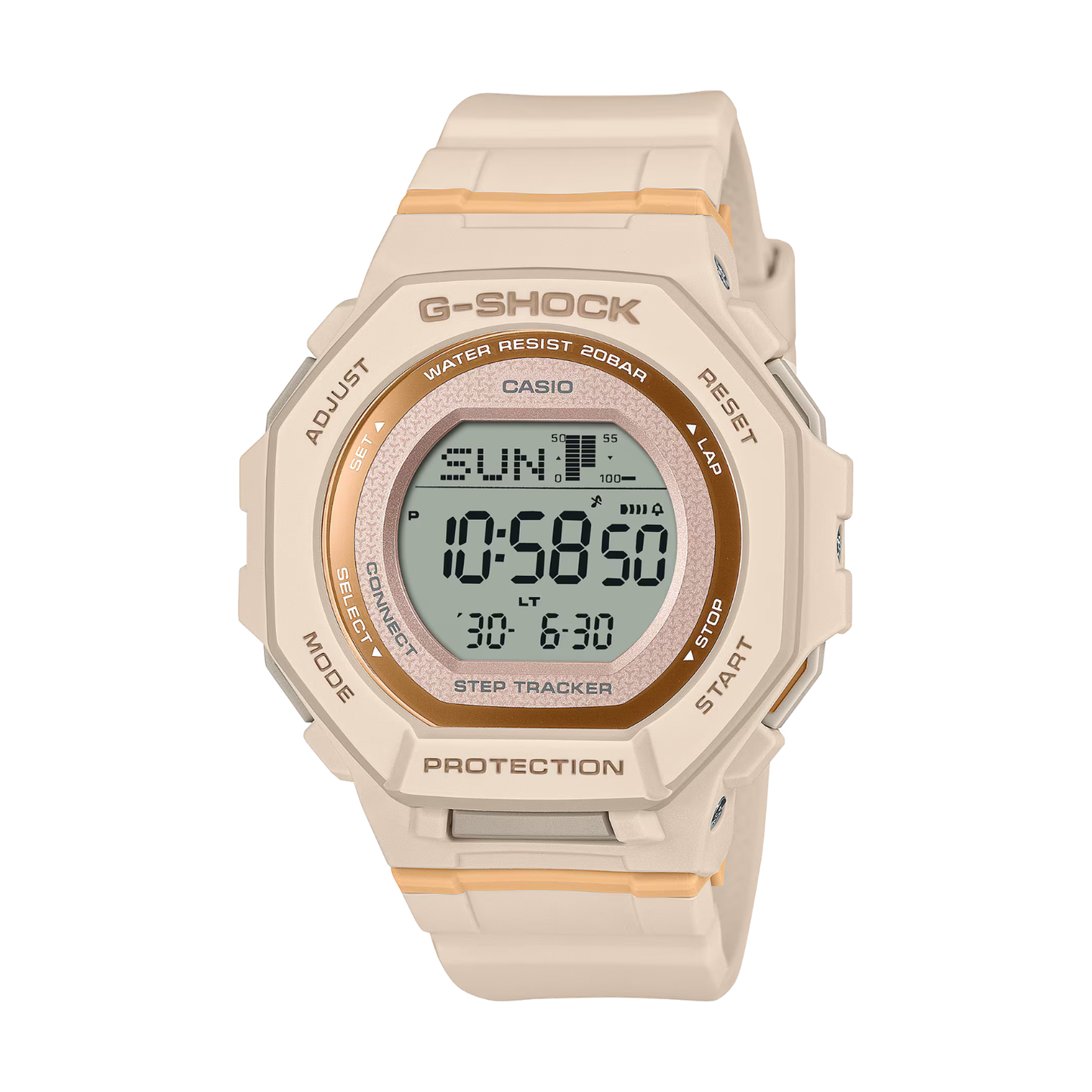 Reloj Digital Deportivo Beige de Mujer