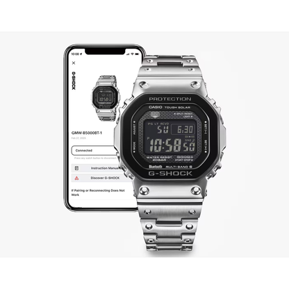 Reloj Digital Casual Tough Solar Plateado de Hombre