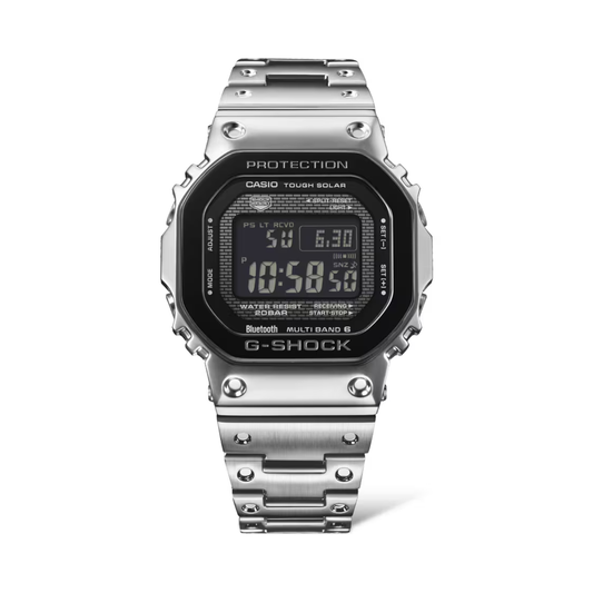 Reloj Digital Casual Tough Solar Plateado de Hombre