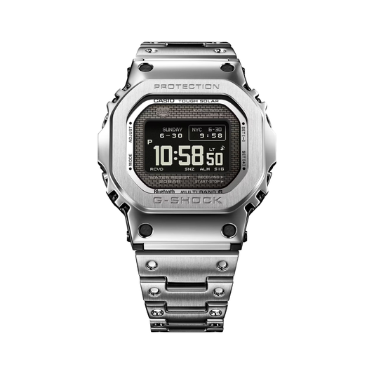 Reloj Digital Casual Tough Solar Plateado de Hombre